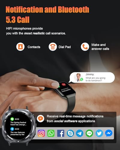 Military Smart Watches for Men(Answer/Make Calls), 1.39" HD Fitness Watch, 24/7 Heart Rate Sleep Monitor, Smart Watch for Men,114+ Sport Modes, IP68 Waterproof Smartwatch for Android iOS, 30Day, Black