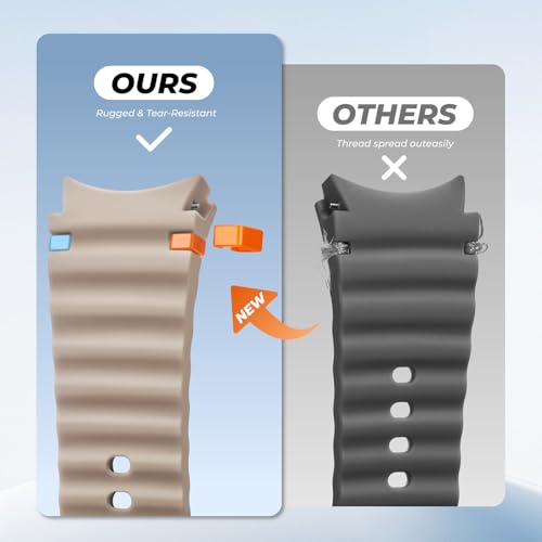 Acextro 3 Pack Sport Band Compatible for Galaxy Watch 7 Bands 44mm 40mm, Samsung Galaxy Watch FE/6/5/4 Classic(40mm-47mm) No Gap Soft Silicone Replacement Strap for Men & Women