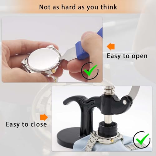 Professional Watch Repair Kit, GLDCAPA Watch Battery Replacement Kit, Watch Repair Tools with Carrying Case, Watch Link Removal Tool Kit, Watch Case Opener, Watch Press Set with 60pcs Watch Battery