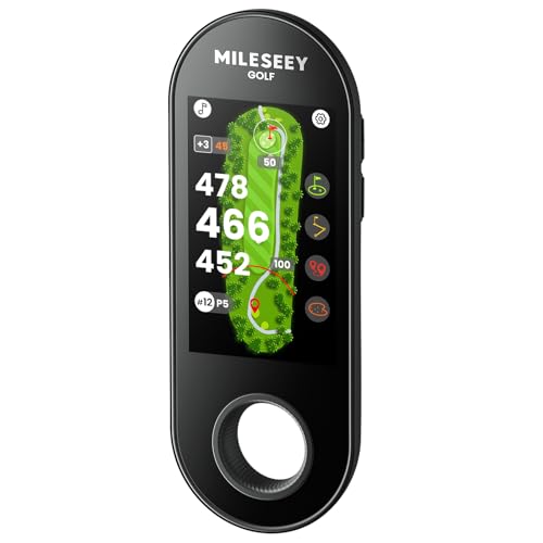MILESEEY GeneSonic Go Handheld Golf GPS Rangefinder, 43000+ No Subscription Preloaded Courses, Auto Hole Golf Yardage Device, Touchscreen, 10H Battery, Magnetic, Waterproof, Hazard, Green Distances