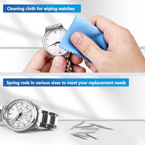 JOREST Watch Spring Bar Tool, Watch Repair Kit to Replace the Watch Strap, Watch Link Removal Tool, With User Manual, 56PCS (16-26mm) Spring Bars