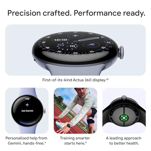 Google Pixel Watch 4 (45mm) - Android Smartwatch with Heart Rate and Sleep Tracking - 30-Hour Battery - Fitness Tracking - Google AI - Satin Moonstone Aluminum Case - Moonstone Active Band - Wi-Fi