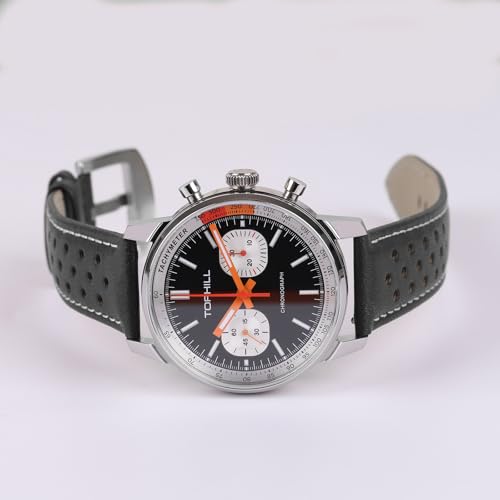Men's Mechanical Chronograph 40 mm Seagull ST1901 Movement Pilot Watches Manual Winding Men Watch Sapphire Luminous Men's Mechanical Wristwatch (Black)