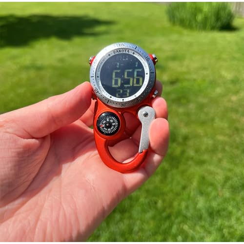 Dakota Digital Backpacker Clip, Fob and Pocket Watch, Alarm, Stopwatch, Timer and Dual Time, Outdoor Gifts for Men and Women, Tactical Digital Watch