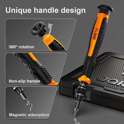 JOREST 40Pcs Small Precision Screwdriver Set (S2 Steel), Magnetic Screwdriver Set with Torx T5 T6 T8, Mini Repair Tool Kit for Macbook, Computer, Laptop, iPhone, PS4 PS5, Xbox, Switch, Glasses, Watch
