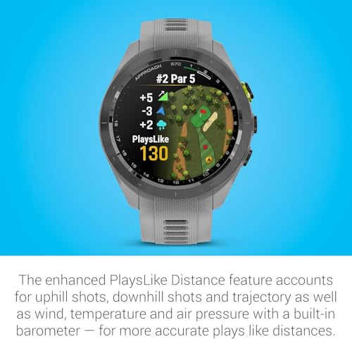 Garmin Approach S70 (Gray, 42mm) Golf GPS Smartwatch PlayBetter Bundle
