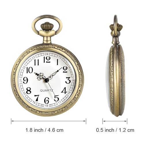 Fogitbok Vintage Pocket Watches for Men Womens Pocket Watch with Chain
