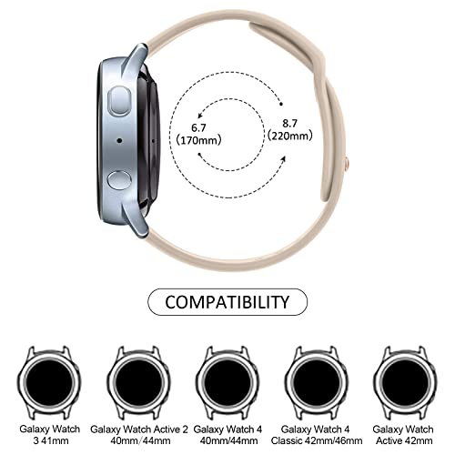 Meliya Silicone Watch Bands, 20mm 22mm Quick Release Soft Sport Replacement Watch Strap for Women Men (22mm, Starlight+Milk Tea+Violet Smoke)