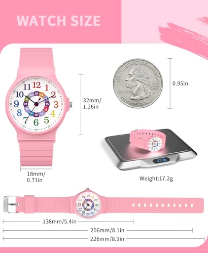 TENOCK Kids Analog Watch Boys Girls, 30M Waterproof, Sports Watch for Boys, Easy to Read Children's Thin Dial Wrist Watches with Soft Band, for Ages 5-15 Kids Great Birthday Gifts