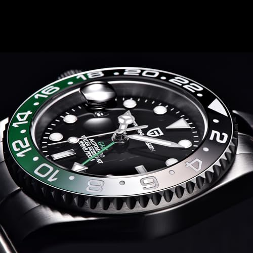 BY BENYAR Pagani Design Men GMT Automatic Watches-Fashion Stainless Steel Mechanical Watch-Sapphire Glass Lens Watch Men