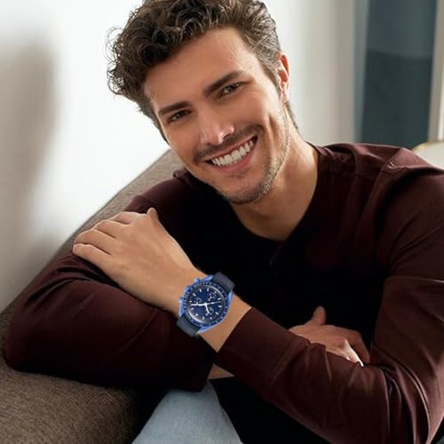 HEYOZURY Watch Bands for Omega X Swatch Moonswatch Watch 20mm Curved Rubber Strap Silicone Watch Band Men Women Replacement Bracelet Omega MoonSwatch Speedmaster No Gap Strap