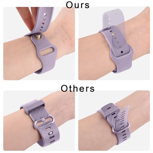 Meliya 4 Pack Silicone Watch Bands, 20mm 22mm Quick Release Soft Sport Replacement Watch Strap for Women Men (Cyan+Taro Purple+Pink+Starlight, 20mm)