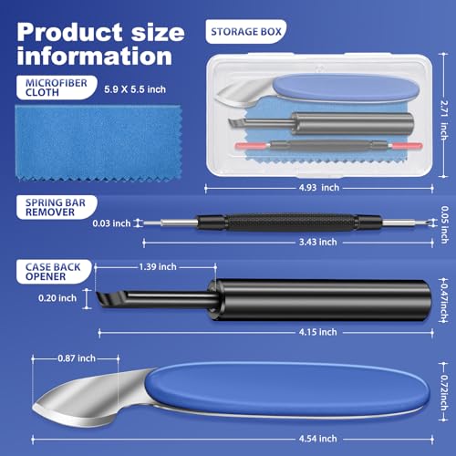 SMPUAGU 4PCS Watch Repair Kit for Pry-Off Watch Backs, Watch Battery Replacement Tool Kit, Watch Back Remover & Watch Case Opener Knife