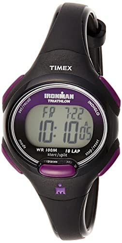 Timex Women's Ironman Triathlon Essential 10 34mm Watch – Black & Purple Case with Black Resin Strap