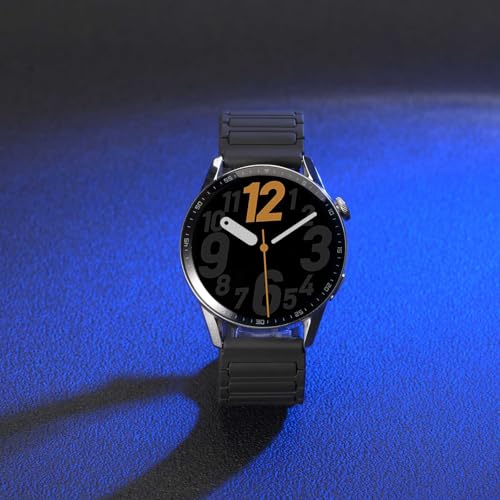 WOCCI 22mm Magnetic Silicone Watch Band, Tactile Ridged Texture, Quick Release (Black)