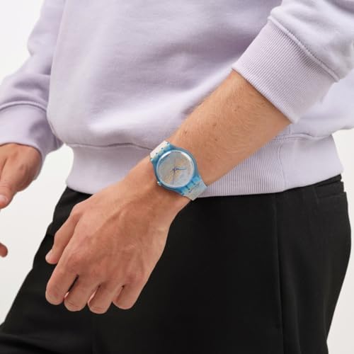 Swatch New Gent Unisex Casual Watch Bio-sourced Blue Quartz Water Resistant Monet's Palazzo DUCALE