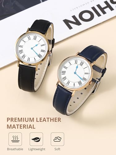 EACHE 12mm Leather Watch Bands for Women Ladies Quick Release Black Leather Watch Band Replacement Strap with Silver Buckle