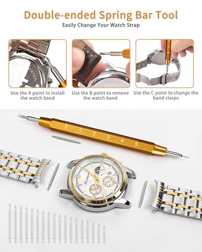 EasyTime Watch Repair Tool Kit for Watch Link Removal and Battery Replacement, 149 PCS Watch Back Remover for DIY Beginners Professional Collectors with Case and Instructions