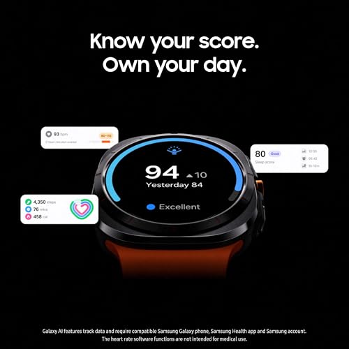 Samsung Galaxy Watch Ultra (2024) 47mm LTE AI Smartwatch w/Energy Score, Wellness Tips, Heart Rate Tracking, Sleep Monitor, Fitness Tracker, GPS, Titanium Gray [US Version, 1Yr Manufacturer Warranty]