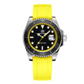 ADDIESDIVE Casual Men's Dive Watch 200 M Waterproof Luminous Yellow Rubber Band Analog Quartz Watches for Men