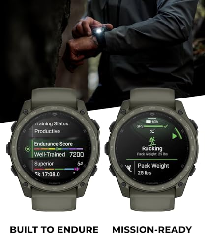 Wearable4U Garmin Tactix 8 51mm Cerakоtе, Premium Tactical GPS Smartwatch, AMOLED Display, Applied Ballistics Solver, Olive Drab Cerakоtе Coating PowerBank Bundle