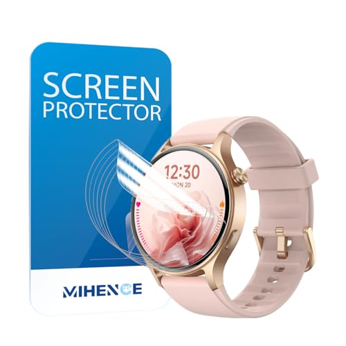 MIHENCE Screen Protector for AR-01 / GTX18 Smart Watch, TPU HD Protective Film Compatible for Fitpolo 1.3" Smartwatch/Compatible for aeac 1.32'' Smart Watch (6 PCS)
