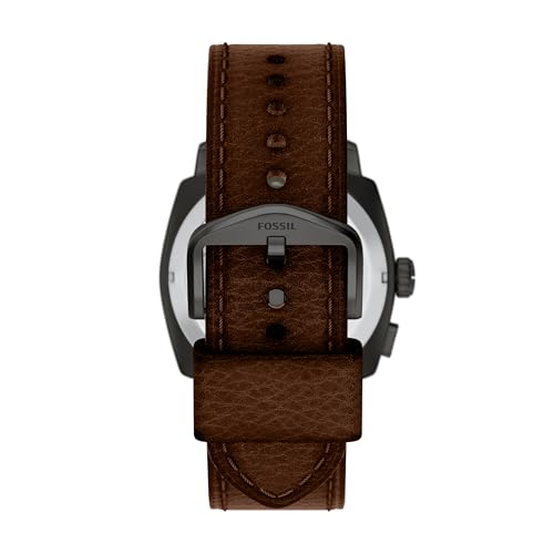 Fossil Men's Machine Big Tic Brown Leather Watch (Model: FS6165)