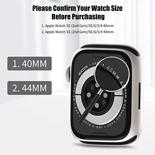 COMMUTER 3 Pack Case with Tempered Glass Screen Protector for Apple Watch SE(3nd) 2025 SE 2/1 Series 6/5/4 40mm, Hard PC Ultra-Thin Cover for iwatch SE 3/SE 2/SE/6/5/4 40mm, Black/Clear/Starlight