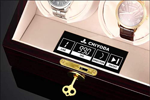 CHIYODA Dual Watch Winder for Automatic Watch, Men's and Women's Watches with 2 Mabuchi Motors, LCD Control Touch Screen, Perfect Display for Home and Office