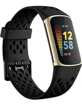 Getino Compatible with Fitbit Charge 6 Bands/Charge 5 Bands for Women Men, Soft Breathable Replacement Sport Strap Adjustable Wristbands for Fitbit Charge 6/ Charge 5 Advanced Fitness Tracker, Black