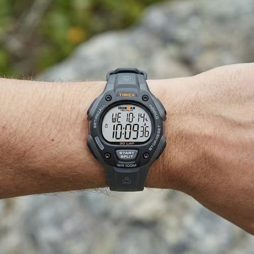 Timex Men's Ironman Triathlon Classic 30 38mm Watch – Gray Case with Black Resin Strap