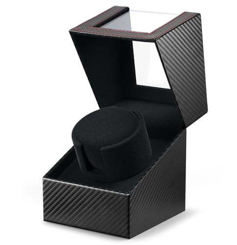 KAVYIA Automatic Watch Winder with Japanese Motor – Silent Adjustable Rotation, Premium PU Leather Exterior and Soft Flexible Watch Pillows, Gift for Him, Christmas Gift 2025