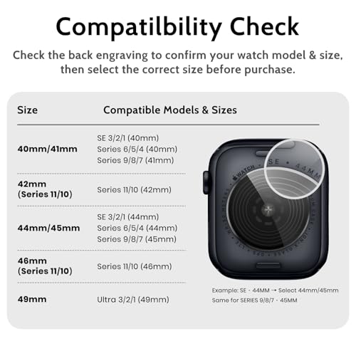 amBand Bands Compatible with Apple Watch 9/8/7 45mm, M1 Sport Series Rugged Case Protective Cover for iWatch 6/SE (3/2/1)/5/4/3 44mm Black Gold