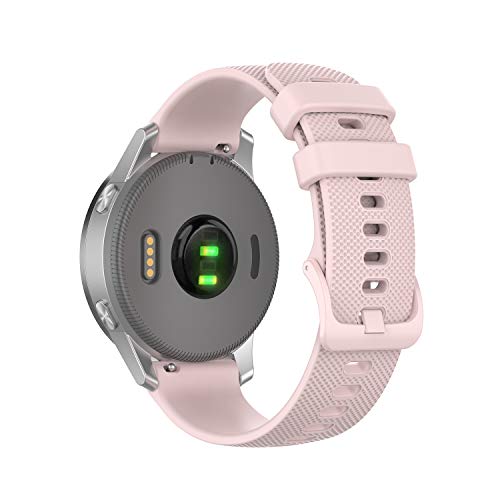 Anrir Silicone Band for Garmin Vivoactive 4S/Vivomove 3S/Venu 2S/Forerunner 255s, Fossil Women's Gen 6/5E 42mm, Fossil Q Venture Gen 4 HR, Sport 41mm - Pink