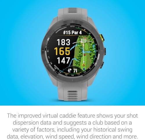 Garmin Approach S70 (Gray, 42mm) Golf GPS Smartwatch PlayBetter Bundle