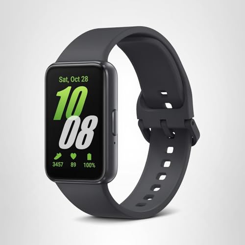 SAMSUNG Galaxy FIT 3 [2025, 40MM] 1.6" AMOLED Display | IP68 Water Resistant | 14 Days Battery Life | 100+ Watchfaces | 100+ Exercise Modes | International Model (Fast Charger Bundle, Black)
