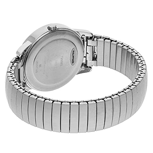 Timex Men's Easy Reader 35mm Day-Date Watch – Silver-Tone Case Blue Dial with Silver-Tone Expansion Band
