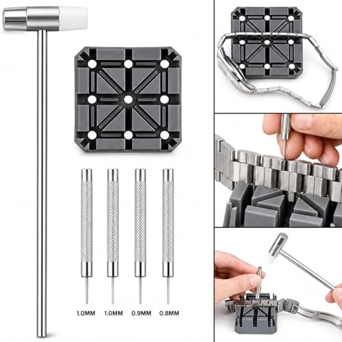 EFIXTK Watch Link Removal Kit, Watch Band Tool for Watch Bracelet Resizing,Adjustment -Watch Strap Pins Repair,Fixing,Replacement Set with 20 Spring Bars,20 Watch Cotter Pins