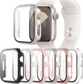 6-Pack Case Compatible with Apple Watch 40mm Series SE 3(2025)/SE 2/SE/6/5/4 with Tempered Glass Screen Protector, QCKANLJ Ultra-Thin Hard PC Full Protective Face Cover Bumper for iWatch 40 mm