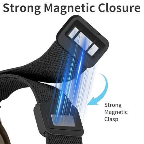 Chinber 4 Pack Stretchy Band Compatible with Samsung Galaxy Watch 7 6 5 4 FE Band 40mm 44mm/5 Pro 45mm/Active 2/Watch3 41mm/Galaxy Watch 6 4 Classic, 20mm Magnetic Elastic Nylon Sport Women Men Bands