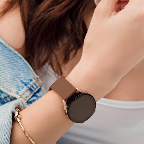 Meliya 22mm Watch Bands Quick Release Replacement Wristband, 4 Pack Soft Silicone Sport Replacement Straps for Men Women (22mm, Brown+Milk Tea+Smoke Violet+Starlight)