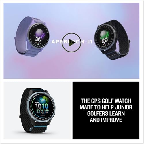 Garmin Approach® J1, Junior Golf Watch with GPS, Bright and Colorful Display, Tee-Off Guidance, Essential Features for Learning and Improving, Black
