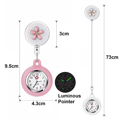 AGEN KGEN Nurse Watch Glow Pointer in the Dark, Clip on Nursing Fob Watch with Second Hand