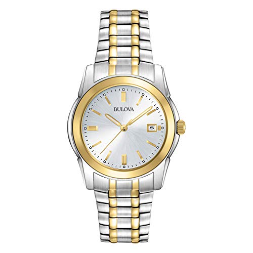 Bulova Men's Classic Two-Tone Stainless Steel 3-Hand Date Quartz Watch, 38mm Style: 98H18
