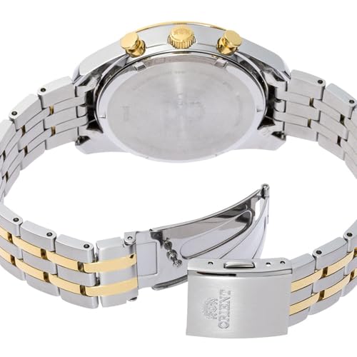 Orient Stretto Solar Chronograph White Dial Steel Strap Men’s Watch RA-TX0302S10B