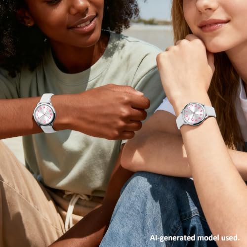 Bisley 35MM White Watch for Women Silicone Strap Pink Arabic Numeral Easy to Read Waterproof Watch Fit for Any Wrist Size