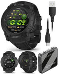 Wearable4U Garmin Instinct 3 Tactical Edition, AMOLED Display, 50mm, Rugged Outdoor GPS Smartwatch, Applied Ballistics Support, LED Flashlight, Multi-Band GPS, 10 ATM PowerBank Bundle