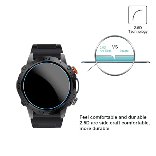 Mihence Screen Protector Compatible for K59 / ST19 1.43'' Smartwatch , 9H Tempered Glass Protective Film Compatible for GLONHI K59 Pro / SIEMORL ST19 / LIGE ST19 / ESFOE ST19 / LIGE K59 1.43 Inches Smart Watch ( 3PCS )