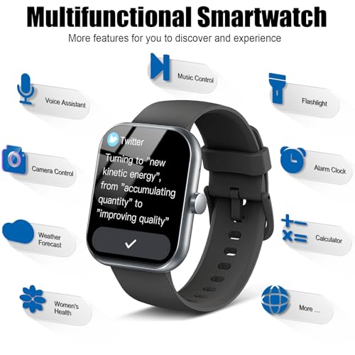 2026 Smart Watch for Men Women (Answer/Make Call), 1.96" HD Fitness Tracker Running Watch, IP68 Waterproof,Pedometer, Sleep/Step/Activity/Heart Rate Monitor,110+ Sport Mode Smartwatch for Android iOS