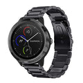 FINTIE 20mm Metal Bands Compatible with Garmin Vivoactive 6/5/3/3 Music, Venu Sq/Venu 2 Plus, Forerunner 55/165/245/645, Samsung Galaxy Watch 42mm/Active 2 1, Black